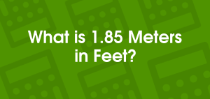 1.85 Meters to Feet: Quick & Accurate Conversion