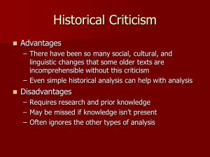 Importance of Historical Criticism: Unlocking the Past to Understand Texts