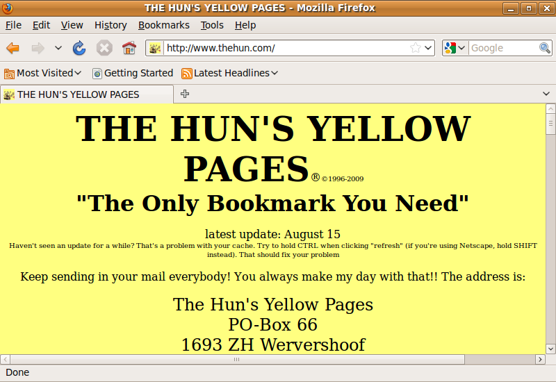 The Huns Yellow Pages