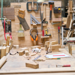 Tools in a Bustling Woodworking Workshop