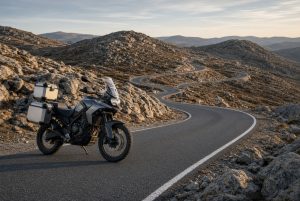 From Lisbon on a motorcycle: city first, then a real road